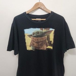 MAD ENGINE Star Wars Men's Black Yoda Grapic Print T Shirt Size L